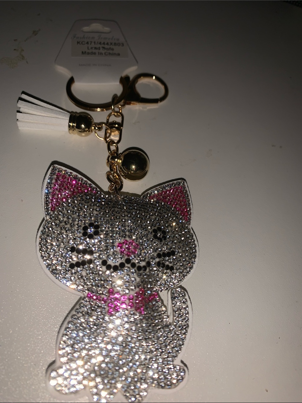 Kitty cat purse/bag charm Keychain w/tassel